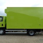 Refrigerated Vehicle Box Body, outside, side view of large green van